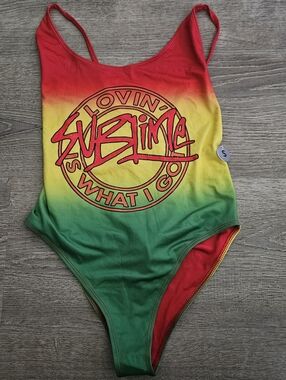 "What I Got" Rasta Ombre One Piece Swimsuit - Size Small